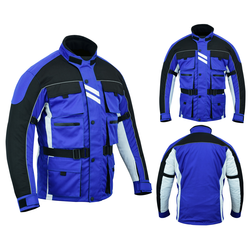 Six Pocket Textile Jacket - Blue