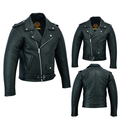 Brando Retro Leather Jacket - Black - Women's